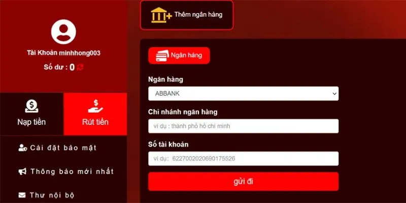 Thành viên có thể tùy chọn các phương thức giao dịch